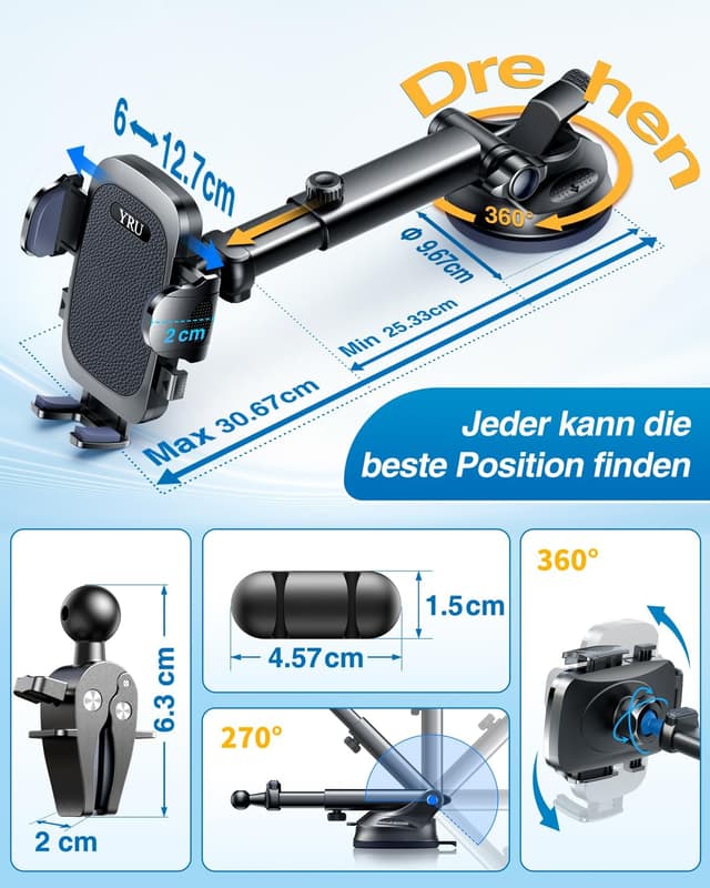 Thumbnail 4 de 2026 Militär-Klasse Handyhalterung 25 kg