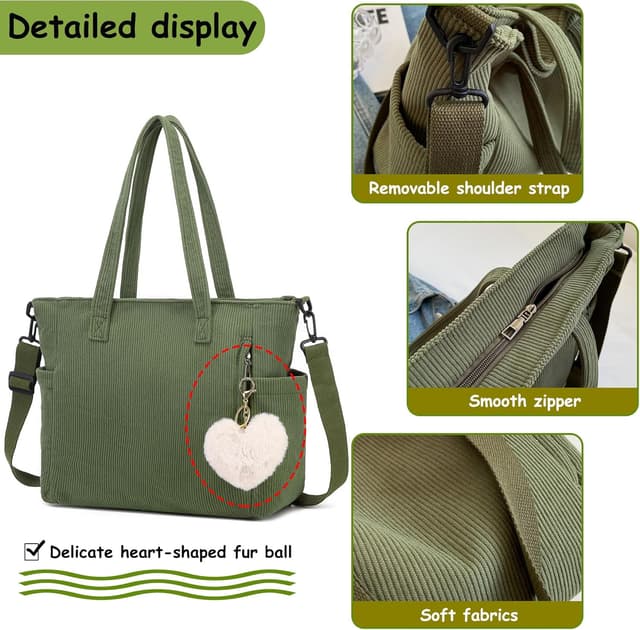 Detalle 1 de Makukke Cord Tote Bag Schultertasche 39 cm