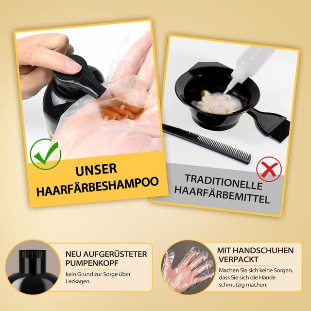 Thumbnail 5 de Black Hair Dye Shampoo 3‑in‑1 Schwarz 500 ml