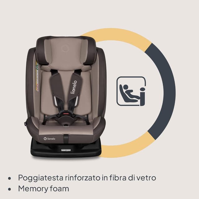 Detalle de LIONELO AART i-SIZE Seggiolino Auto R129 i-Size 40-150 cm con poggiatesta regolabile