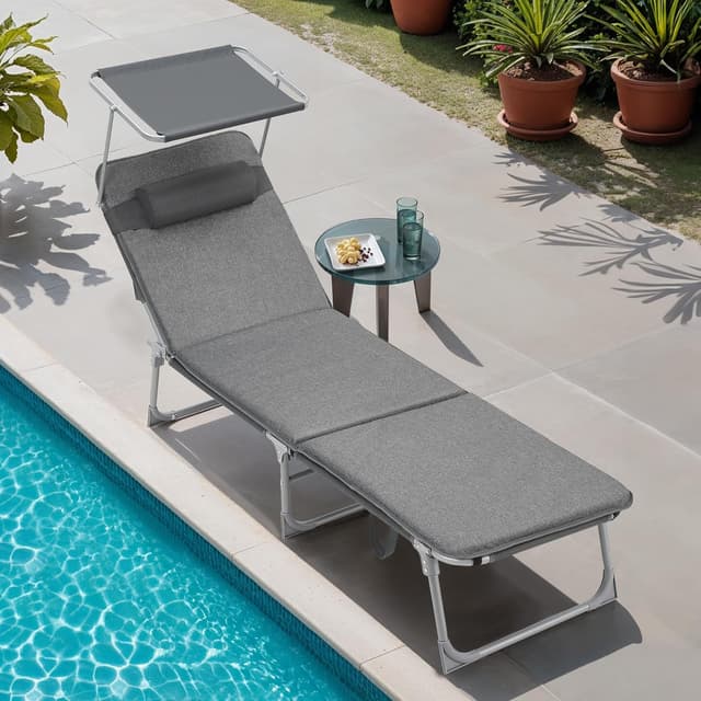 Detalle 2 de SONGMICS Sonnenliege GCB19UM klappbar