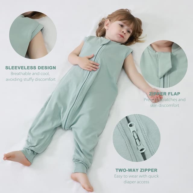 Detalle 2 de Mosebears Sacco Nanna 1 Tog per bambini Calm Sage (65 cm, 6-12 mesi) in cotone traspirante