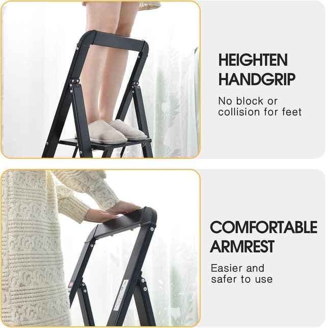 Thumbnail 4 de KINGRACK Leiter 2 Stufen, klappbar, 150 kg 🪜