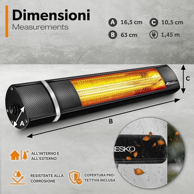 Thumbnail 4 de TRESKO Stufa a Infrarossi 2000W con telecomando