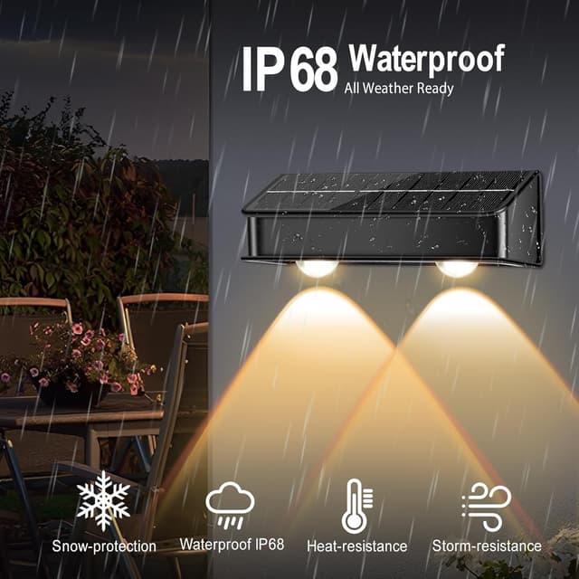 Thumbnail 6 de nibuuecer Solar Fence Lights 80 lumens 4-Pack