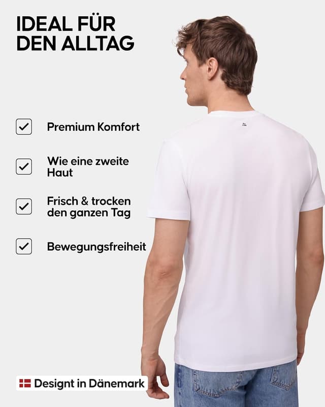 Detalle 1 de DANISH ENDURANCE Kurzarm T Shirt Modal Bio-Baumwolle