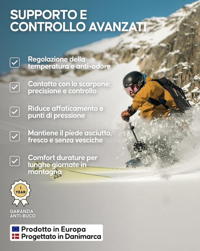 Thumbnail 3 de DANISH ENDURANCE Calze sci in lana merino termiche unisex