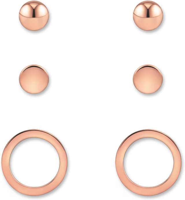 Detalle de GD GOOD.designs set di orecchini da donna: cerchi in oro rosa e argento (con confezione regalo)