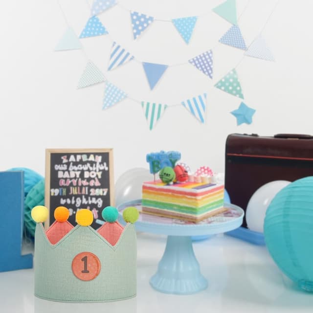 Thumbnail 5 de URAQT Corona Cumpleaños Infantil reversible