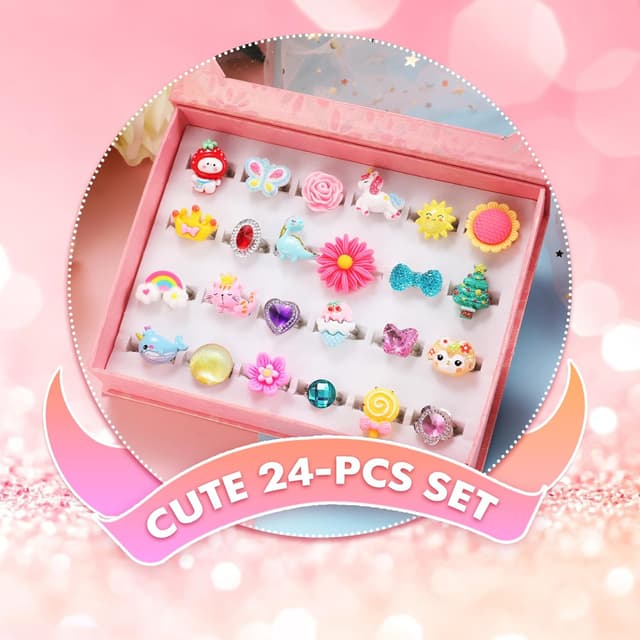 Thumbnail 2 de PinkSheep Little Girl Jewel Rings 24 💍