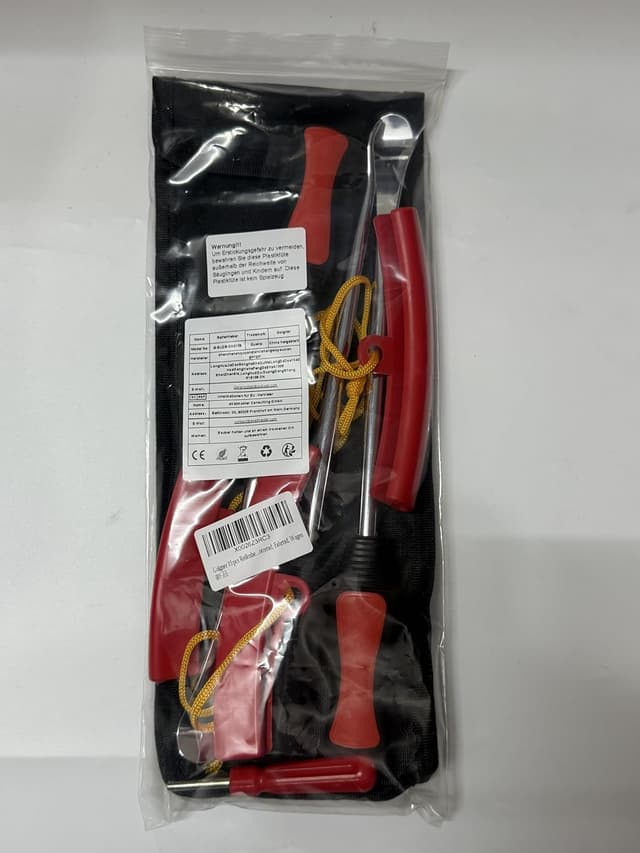 Detalle 2 de Golgner 35-teiliger Reifenheber-Satz für Motorrad, Fahrrad und Auto inkl. Felgenschutz