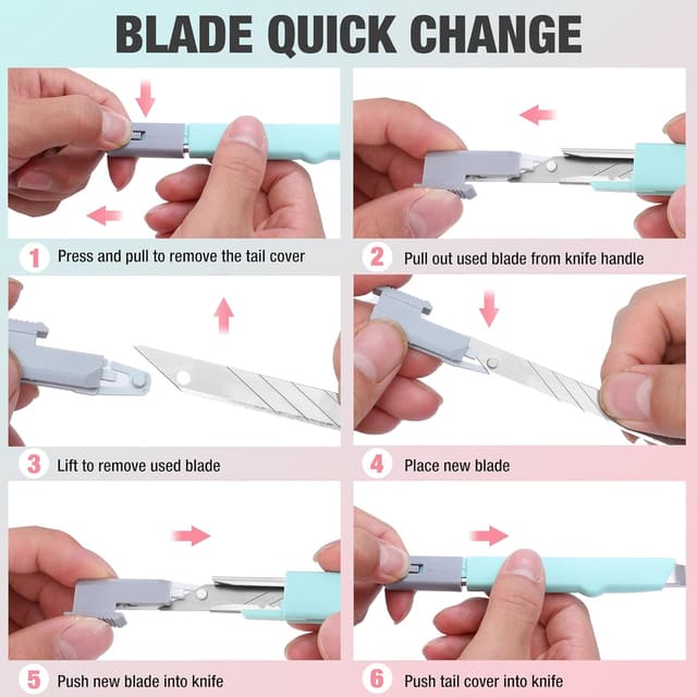 Thumbnail 6 de WORKPRO Taglierino cutter con lame da 9 mm (set da 3 colori, sicurezza e ricambi)