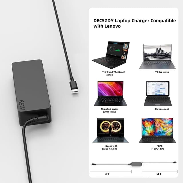Detalle 2 de DECSZDY 65 W USB-C Ladekabel Netzteil