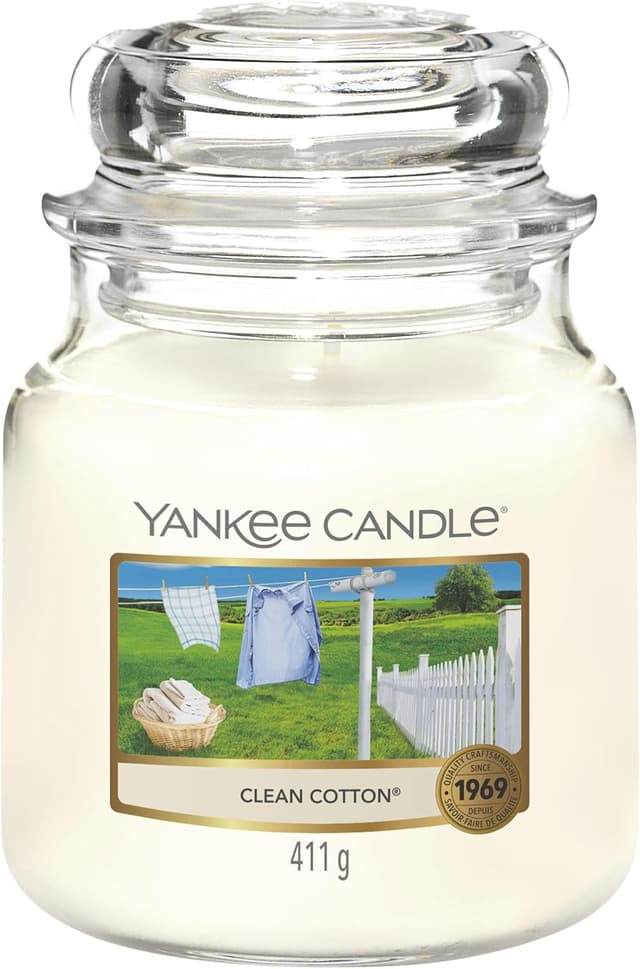 Detalle de Yankee Candle Coton fraîchement lavé 75h 🕯