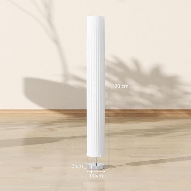 Thumbnail 6 de HOMCOM lampadaire sur pied de salon moderne avec interrupteur à pied, abat-jour en tissu 120 cm, blanc