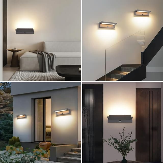 Detalle de Applique da parete moderna con rilevatore di movimento LED 36 W IP65 3000 K (bianco caldo) – per esterno e interno