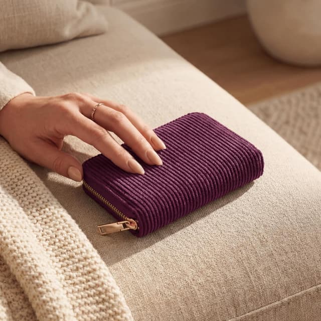 Thumbnail 6 de Milly Milk MillyMilk® Kord Geldbeutel Fondo (Berry) – Mini-Portemonnaie aus Cord für Karten, Münzen & Scheine