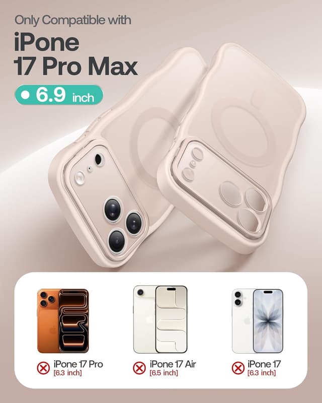 Detalle de GolbinBox for iPhone 17 Pro Max Case with Stash Stand, MagSafe Compatible, Full Camera Protection (6.9 in), Rose Gold