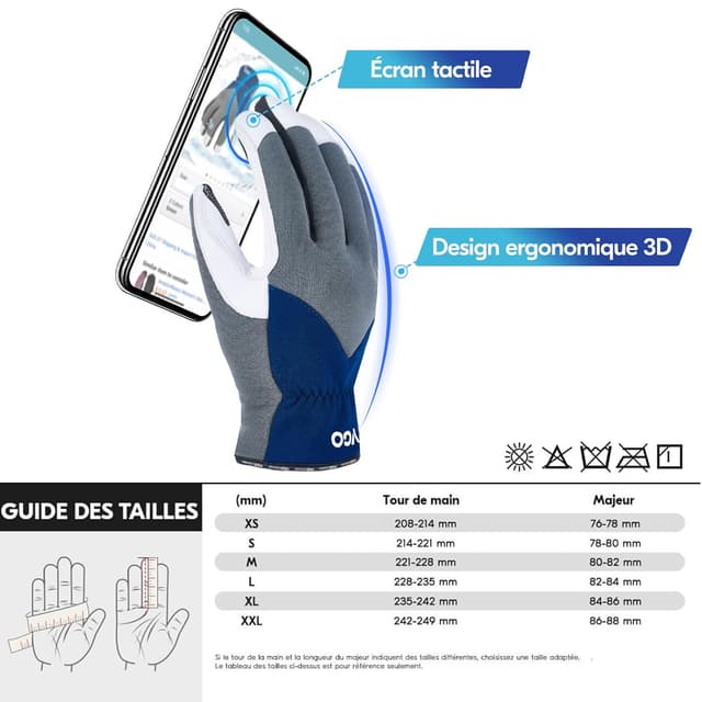 Detalle de Paire de gants de travail d’hiver en cuir Vgo… doublés 3M Thinsulate (GA7711FW) jusqu’à 0 °C