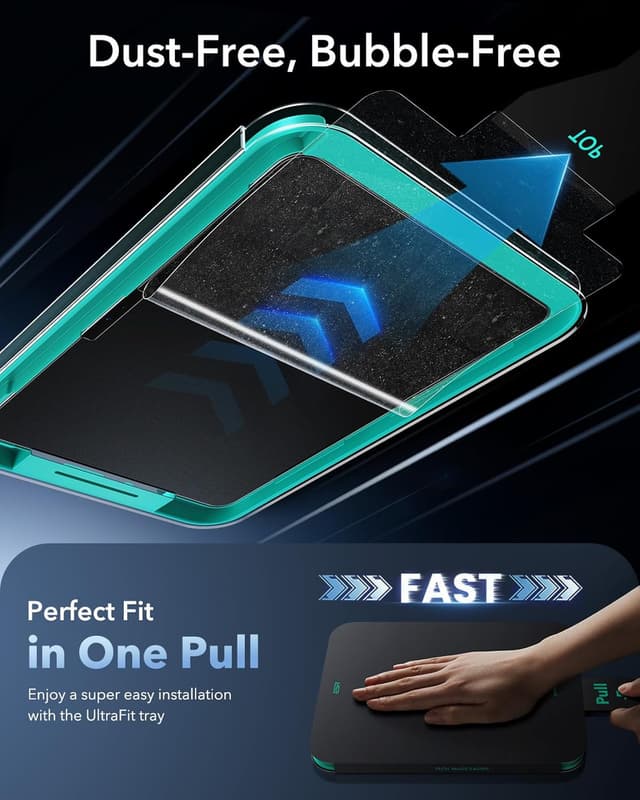 Detalle de ESR 2er Armorite Paper-Feel Schutzfolie fürs iPad Air 13 Zoll (M4/M3/M2, 2026/2025/2024) – matt, Anti-Glare, 9H, UltraFit