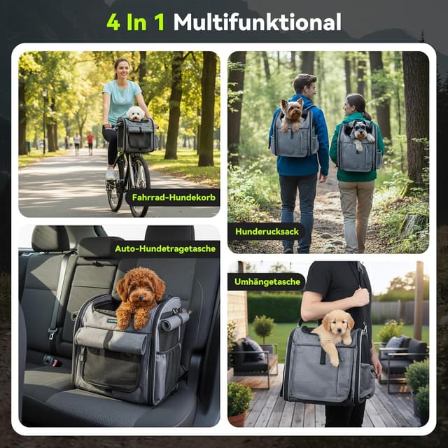 Thumbnail 6 de DAISTERN Hundekorb fürs Fahrrad vorne mit L-Halterung, faltbar & atmungsaktiv (bis 10 kg)