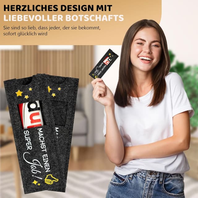 Detalle 2 de Mitarbeiter Geschenk - 12 Stück Hülle Filz Kompatibel mit Duplo Schokoriegel Geschenk Verpackung, Kleine Geschenke für Kollegen Team Dankeschön Jobwechsel Ruhestand
Mitarbeiter Geschenk - 12 Stück Hülle Filz Kompatib…