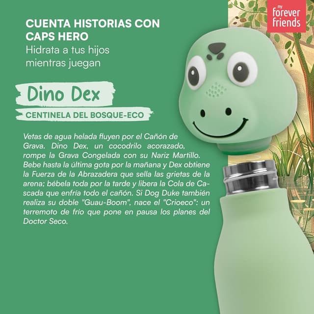 Thumbnail 3 de CapsHero Cocodrilo Dino Dex Botella infantil 520 ml
