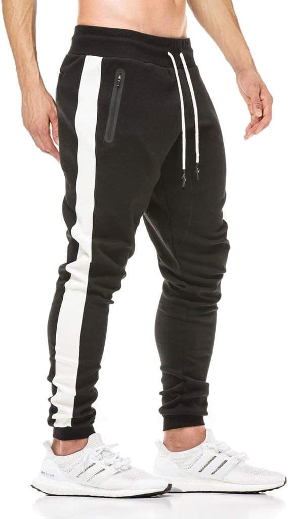 Detalle 2 de Tansozer Mens Slim Fit Tracksuit Bottoms Joggers with Zip Pockets