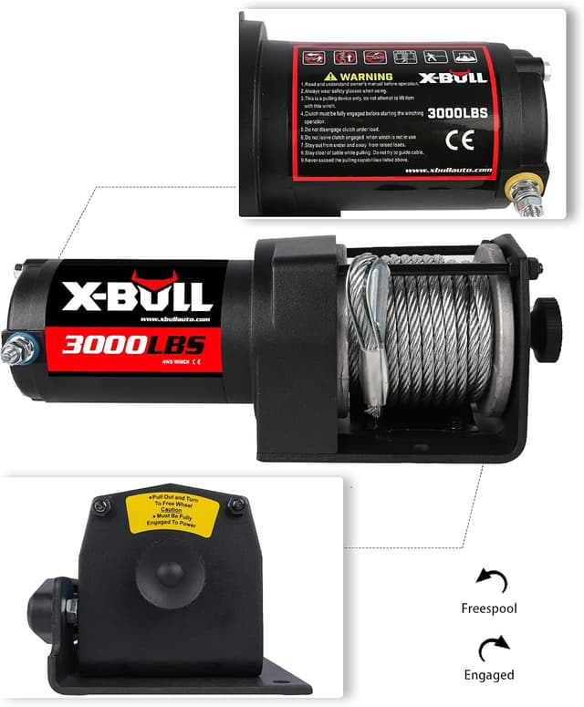 Thumbnail 6 de X-BULL 12V 3000LBS Electric Winch 🛠