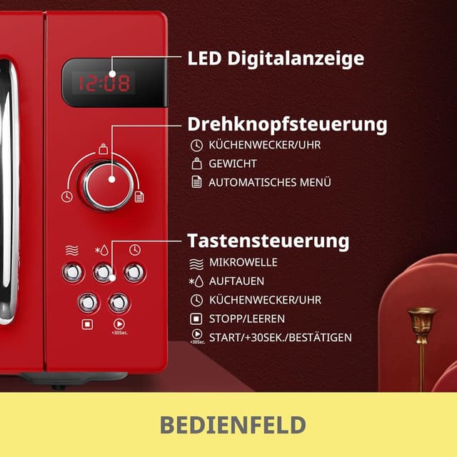 Detalle 2 de Comfee CMSRO 20 di 20 l Retro Mikrowelle