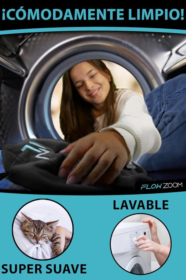 Thumbnail 8 de FLOWZOOM Almohada de Viaje Hinchable para Mujeres ✈️ Talla M Negro