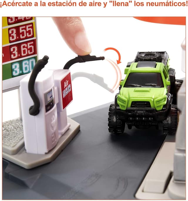 Detalle 2 de Matchbox Action Drivers Gasolinera y Vehículo Escala 1:64 ⛽