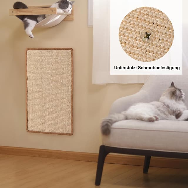 Detalle de FUKUMARU Kratzmatte für Katzen aus Sisal – 60 x 40 cm (beige)