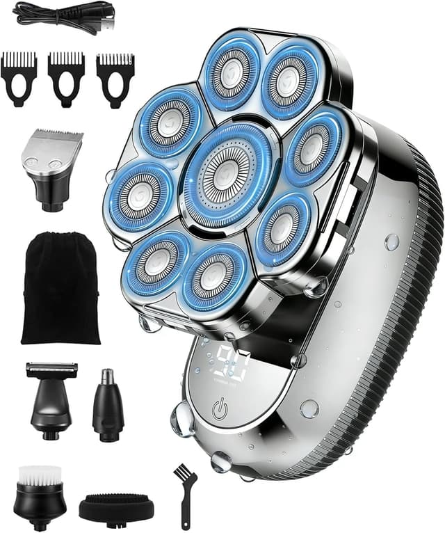 Detalle de Electric Head Shaver 9D Rotary, 90 Min Run