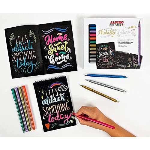 Detalle 2 de Alpino Metallic Lettering doble punta 12 unidades 🎨