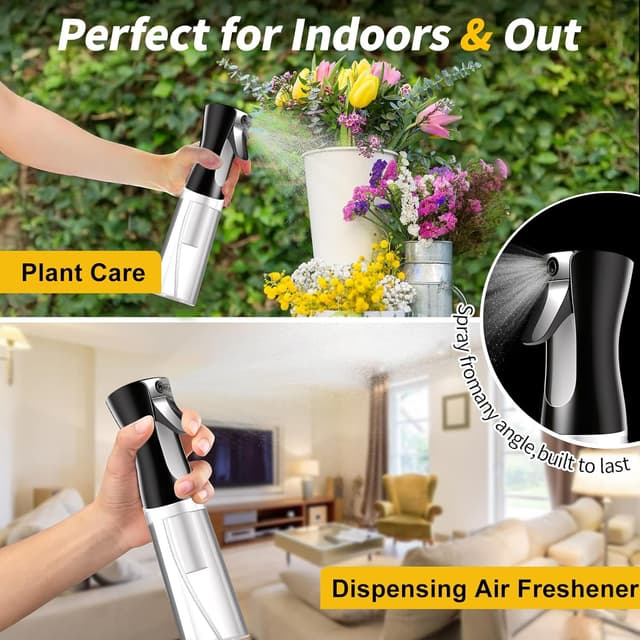 Detalle 2 de Kontinuierliche Wassersprühflasche mit feinem Sprühnebel (0,3-mm-Düse) – schwarz/weiß, nachfüllbar