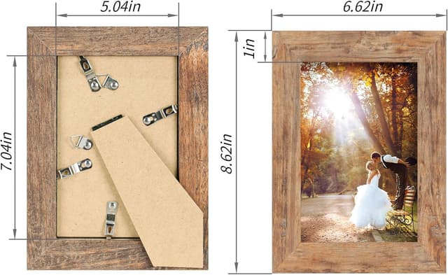 Thumbnail 3 de iRahmen 5x7 Picture Frame Set, Rustic Brown 🖼
