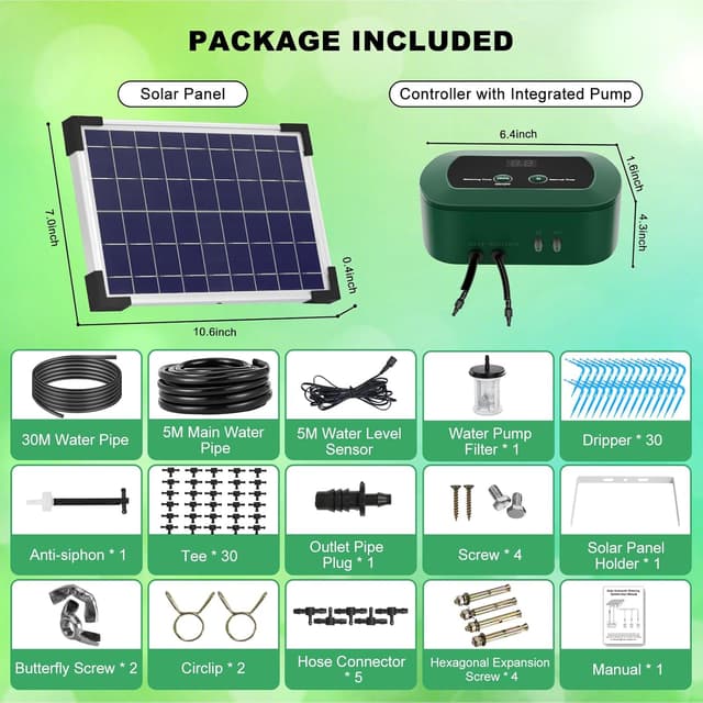 Thumbnail 6 de Solar Bewässerungssystem 300 30 m 🌱