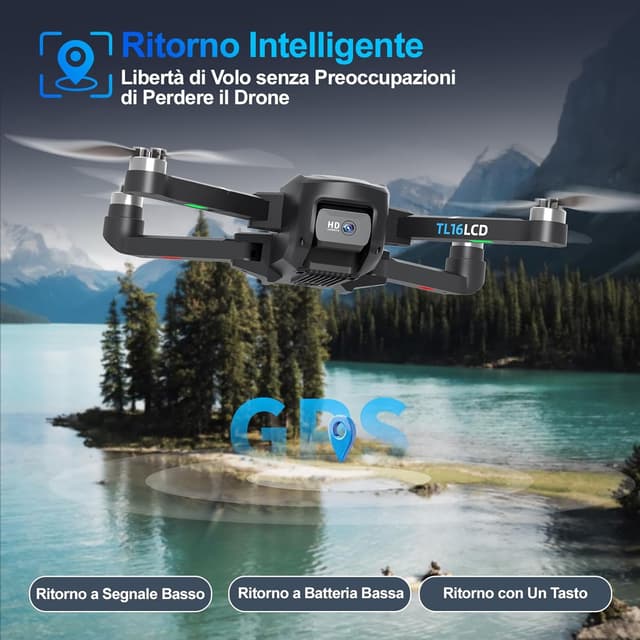Detalle 2 de Tolatoyus TL16LCD Drone FPV con telecamera 4K, GPS e telecomando LCD