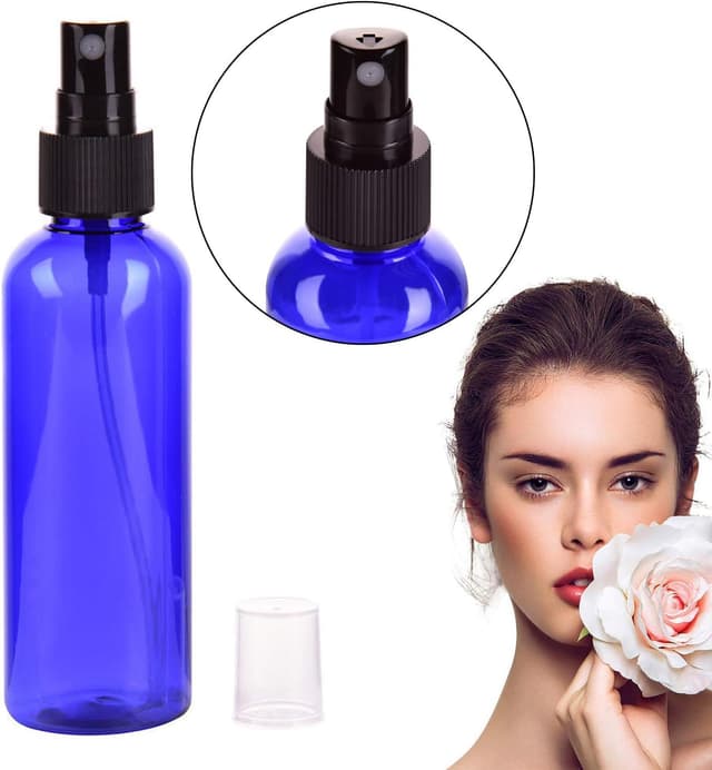 Detalle 2 de JamHooDirect 4-pack 100ml fine mist spray bottles for travel (refillable, leak-proof) with 2 funnels and stickers