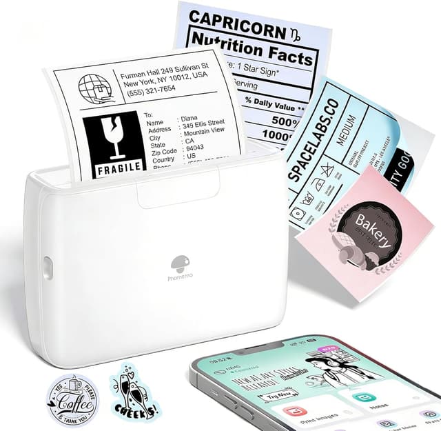 Detalle de Phomemo M04S Mini-Drucker für Smartphone (300 DPI) – Thermodrucker für 53/80/110-mm Sticker