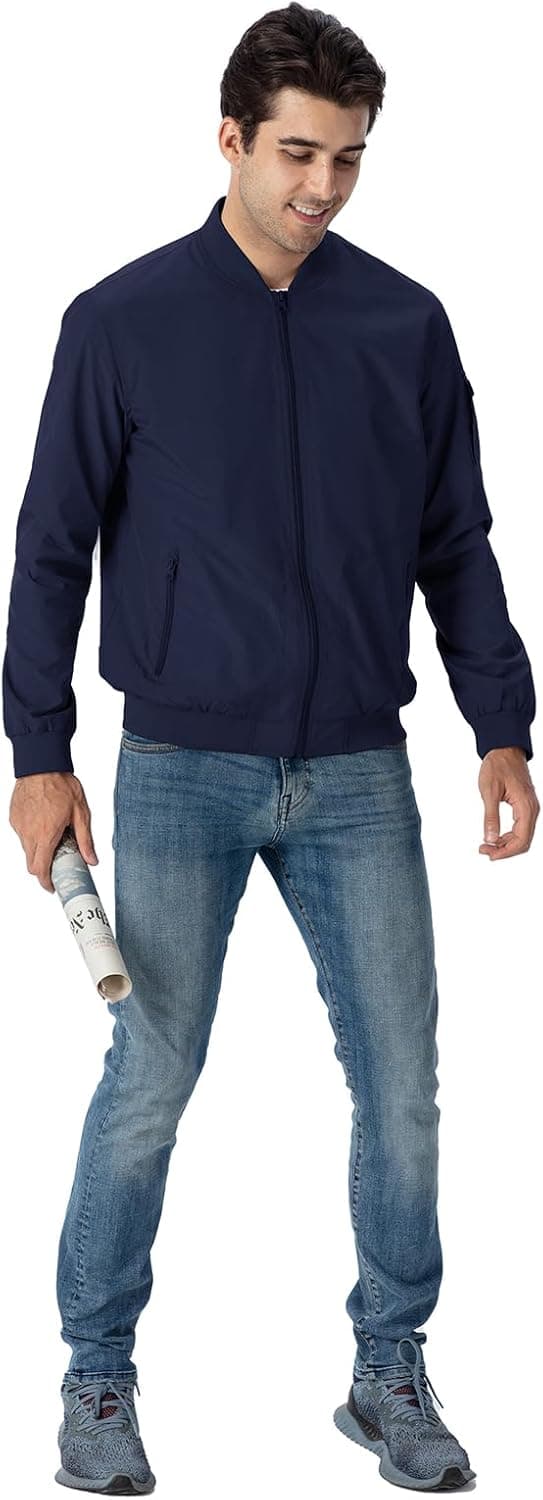 Detalle de Rdruko Herren Bomberjacke Blouson- & Übergangsjacke – leichte Fliegerjacke für Freizeit und Outdoor