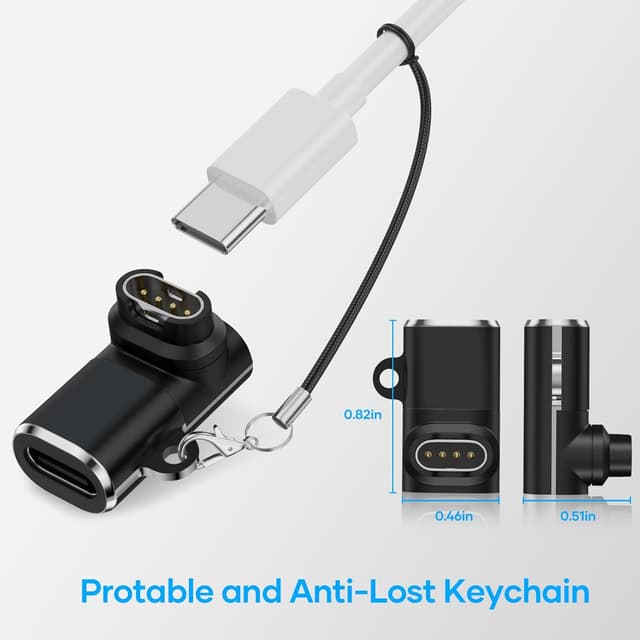 Detalle 2 de USB‑C Ladeadapter für Garmin-Uhren (4er Set) mit rechtwinkligem & geradem Anschluss
