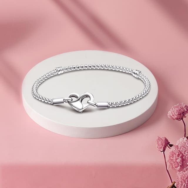 Detalle 2 de APUUESN Moments Armband aus 925 Sterling Silber mit Logogravur & Unendlichkeits-Symbol