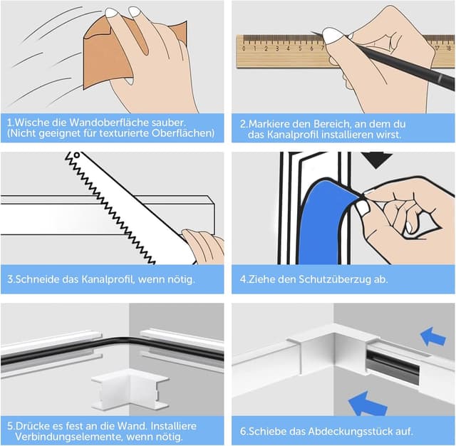 Thumbnail 6 de shinfly 4,8 m Kabelkanal Weiß 🔌