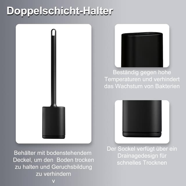 Thumbnail 1 de Escobilla de baño de silicona con montaje en pared