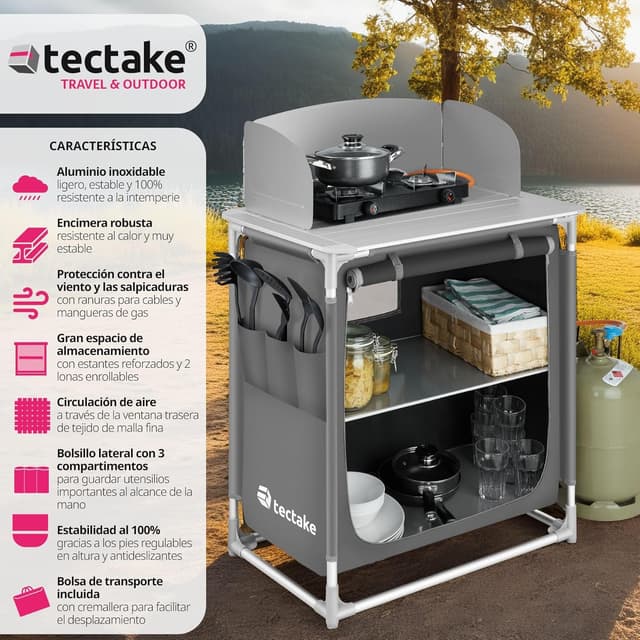 Detalle 2 de TecTake® Cocina de Camping Plegable ligera