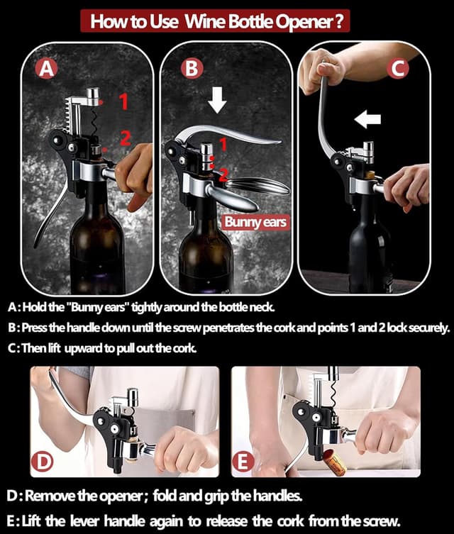 Thumbnail 5 de Wine Bottle Opener Corkscrew Gift Set 8pc 🍷