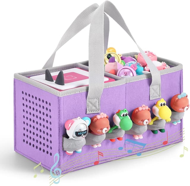 Detalle de Piaclen Carrying Case for Toniebox Audio Player & Figurines Starter Set (Felt Organizer Bag, Purple)