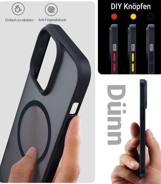 Thumbnail 6 de TORRAS Guardian-Mag Hülle für iPhone 14 mit MagSafe – stoß- und kratzfest, matt schwarz